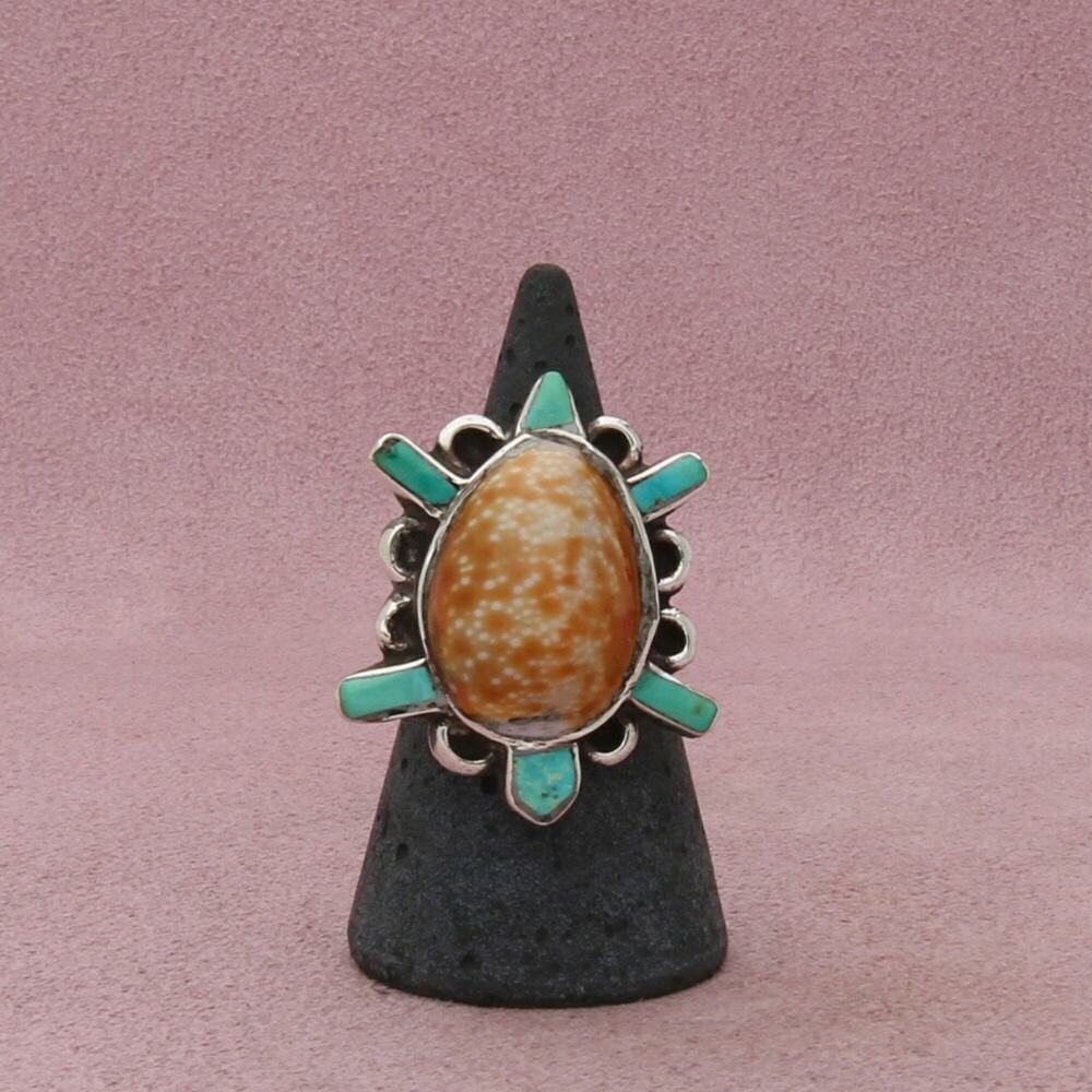 navajo sterling silver vintage turquoise turtle ring size 5.25